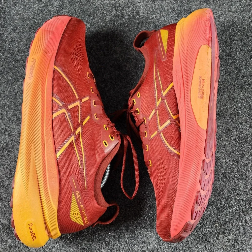 ASICS Gel-Kayano 31 Running Shoes Mens 13 Red Orange Stability Trainers 1011C012
